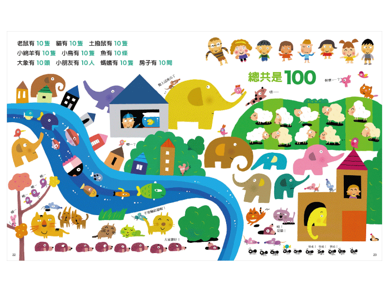 總共是100